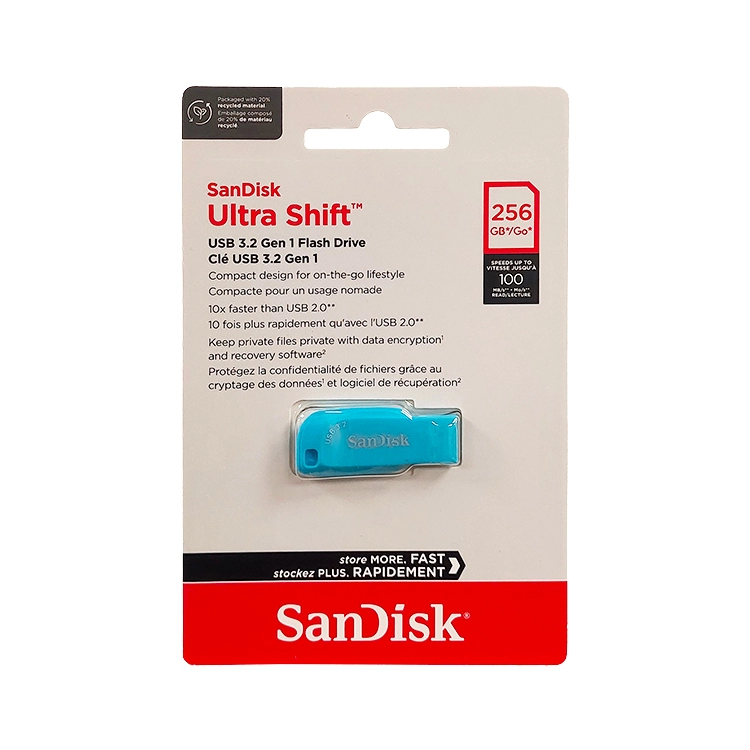 Pendrive Sandisk 256GB Ultra Shift Turquesa Art.SDCZ410-256G-G46BB